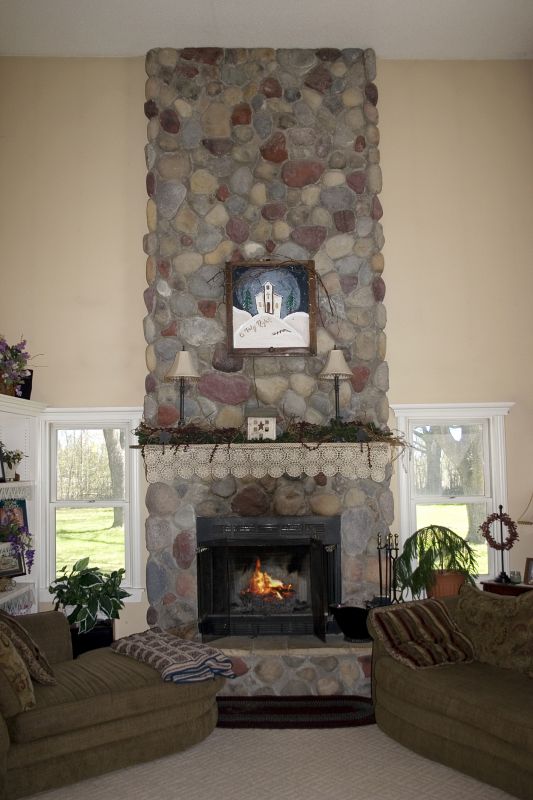 Stone Fireplace Setup